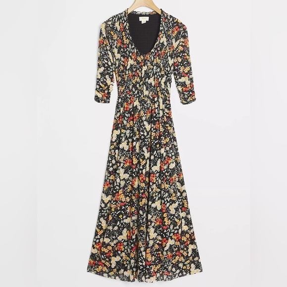 Anthropologie Maeve Omya Floral Smocked Maxi Dress Small - Picture 1 of 16